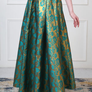 Sukriti Ek Parampara Green Jacquard Floral Anarkali Maxi Skirt