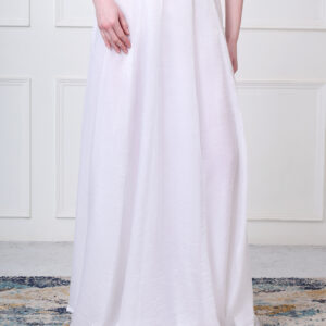 Sukriti Ek Parampara White Solid Organza A-Line Flared Maxi Skirt